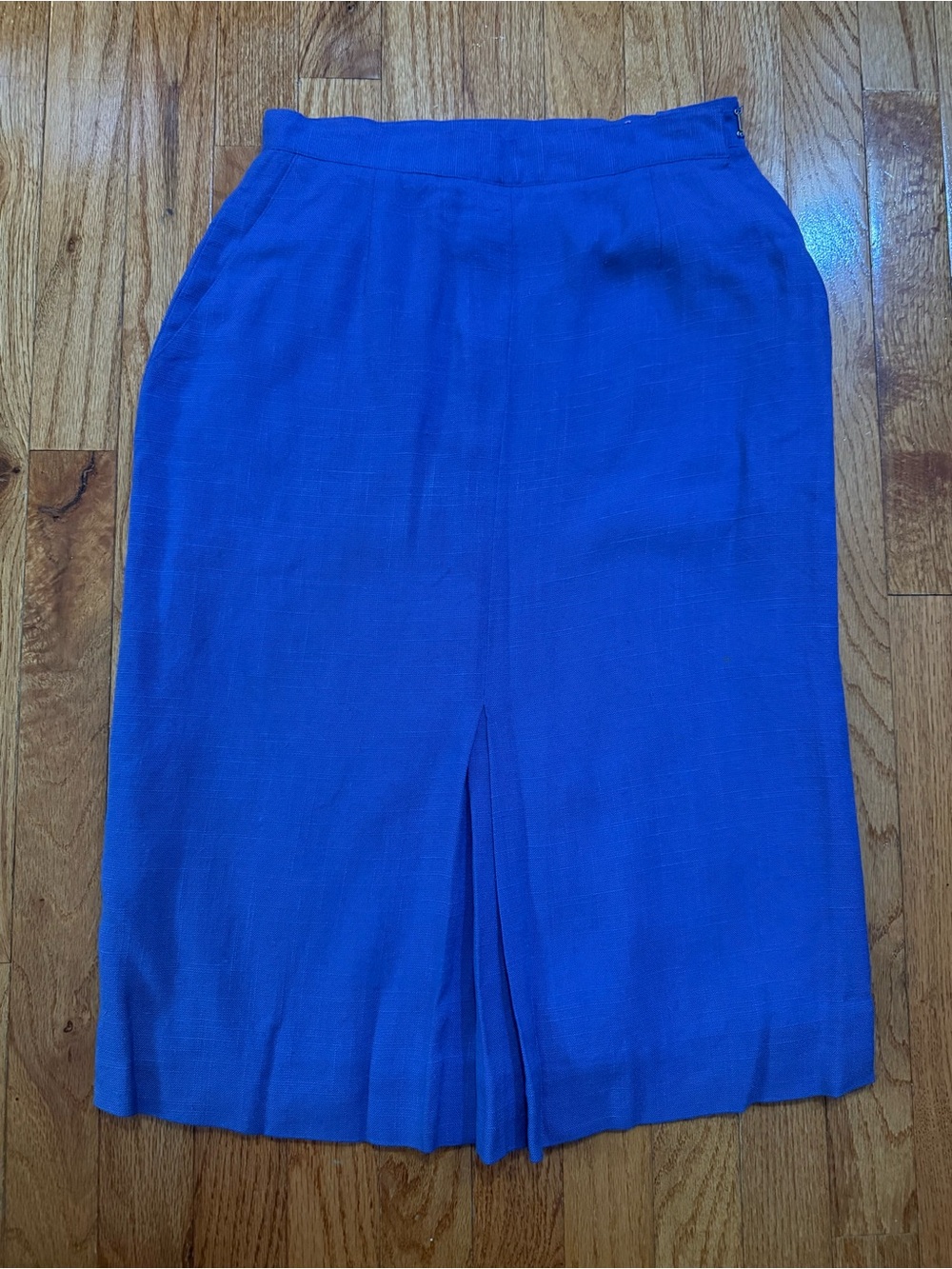 Christian Dior Separates Vintage Blue Wool Pencil Skirt Sz 8 80s Minor Flaw